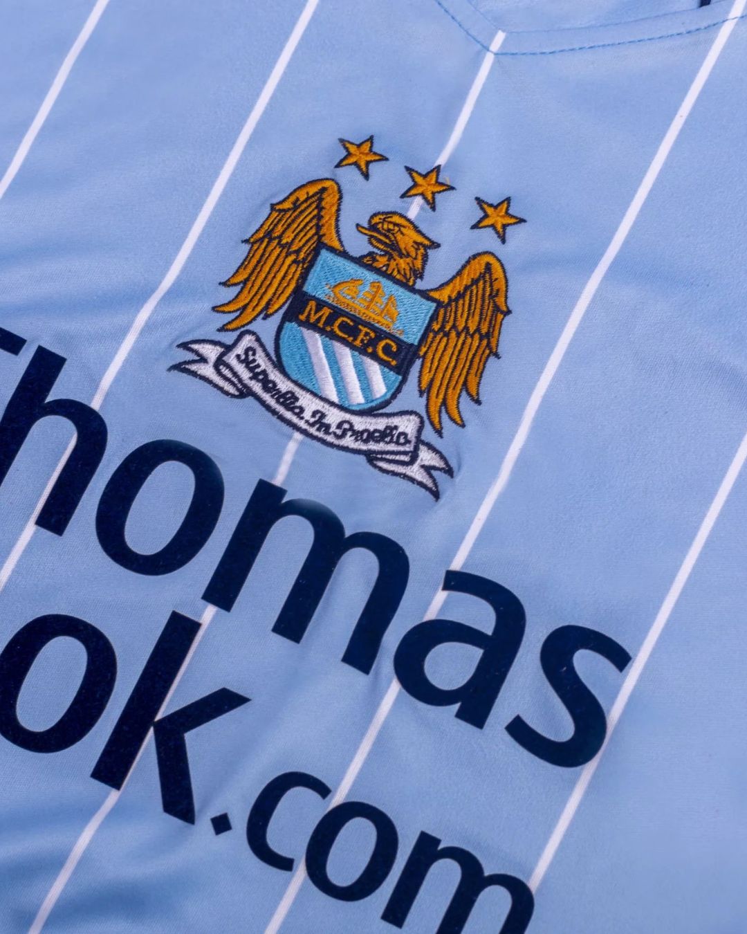 Manchester City 07/08 Retro Home Kit - Premium from CatenaccioDesigns - Just €60.99! Shop now at CatenaccioDesigns