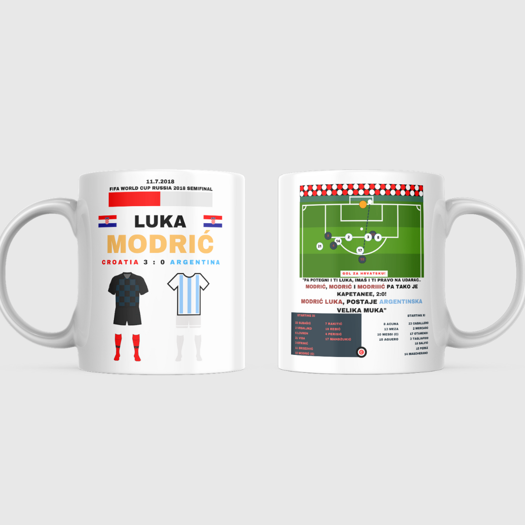 Luka Modrić vs Argentina Mug- FIFA World Cup 2018- Croatia - Premium from CatenaccioDesigns - Just €15.50! Shop now at CatenaccioDesigns