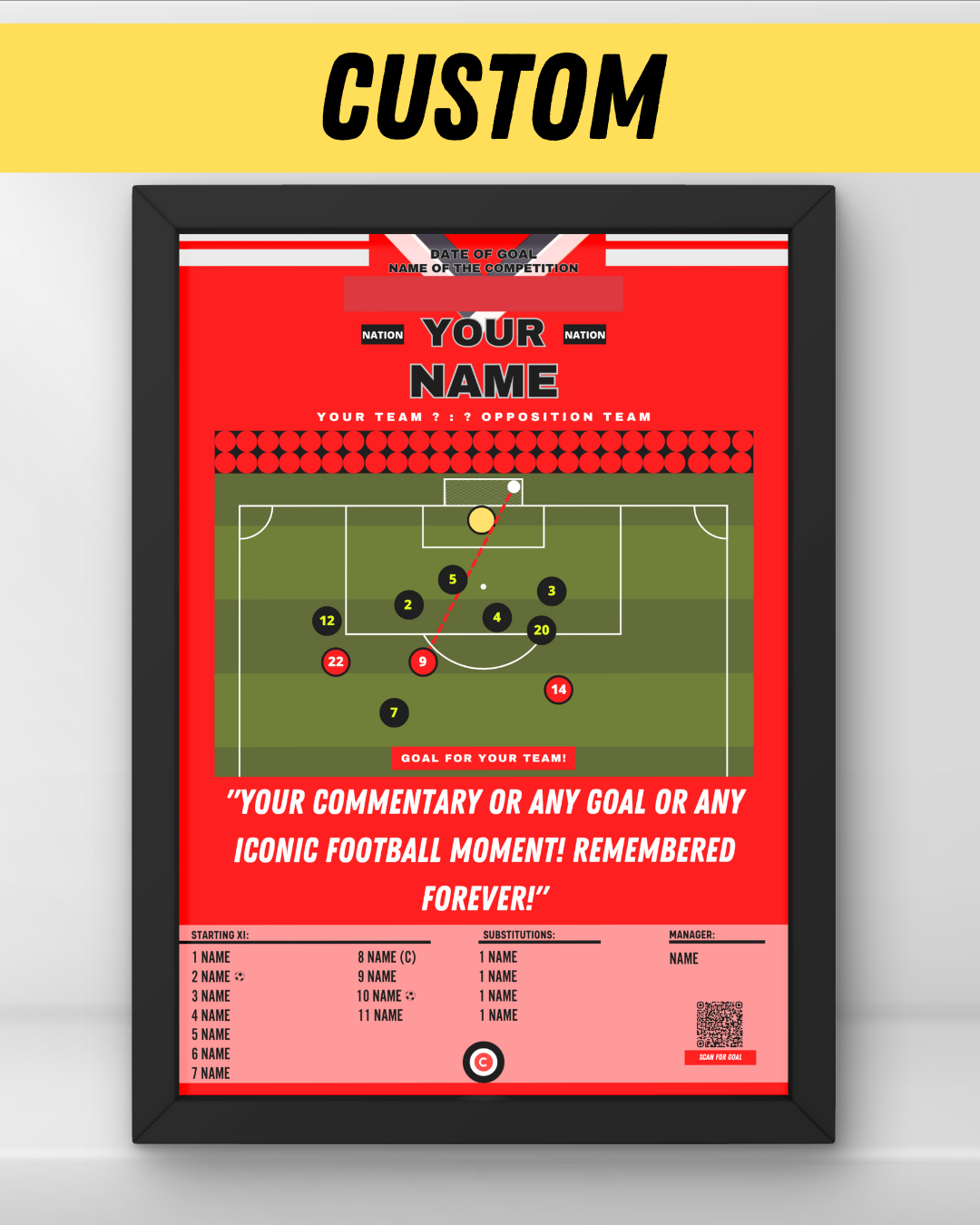 Design Your Own CUSTOM Football Moment - Premium from CATENACCIO - Just €21! Shop now at CatenaccioDesigns