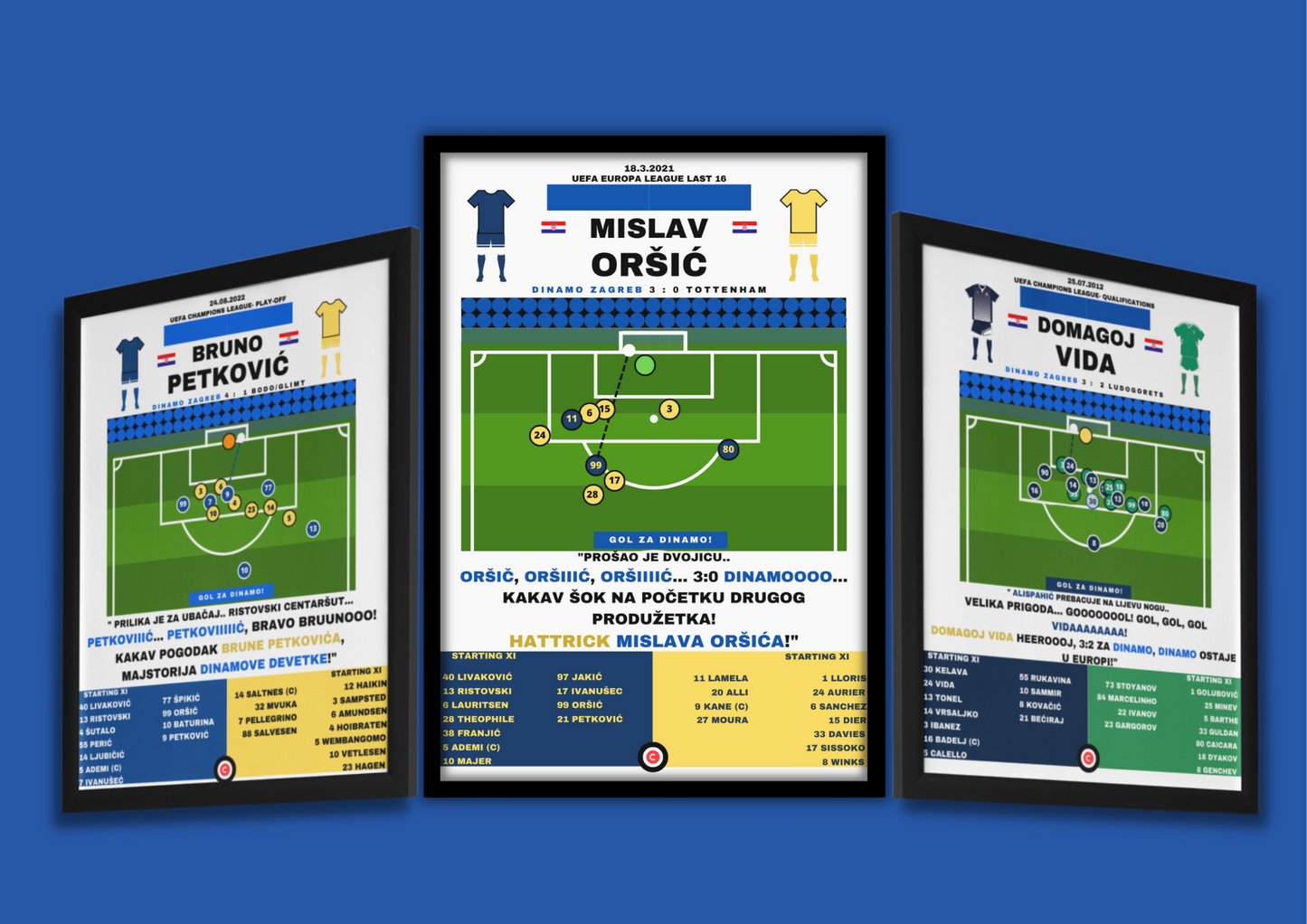 Dinamo Zagreb Bundle (Oršić, Petković, Vida) - Premium from CatenaccioDesigns - Just €25! Shop now at CatenaccioDesigns