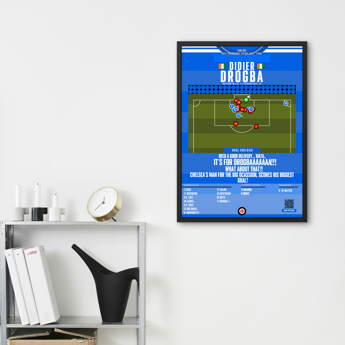 Didier Drogba vs Bayern Munchen- UEFA Champions League Final 2012- Chelsea fc - Premium from CATENACCIO - Just €12.32! Shop now at CatenaccioDesigns