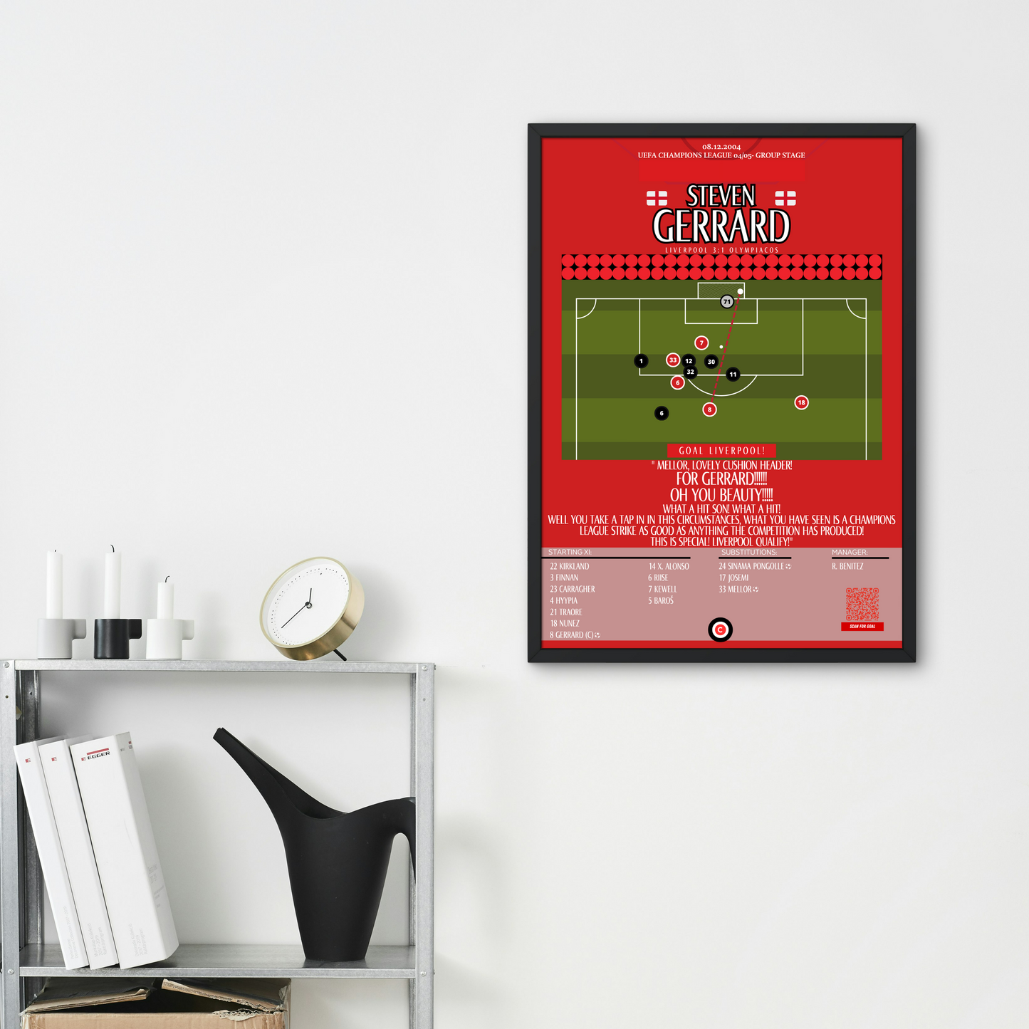 Steven Gerrard goal vs Olympiakos- Uefa Champions League 04/05- Liverpool - Premium from CatenaccioDesigns - Just €14.50! Shop now at CatenaccioDesigns