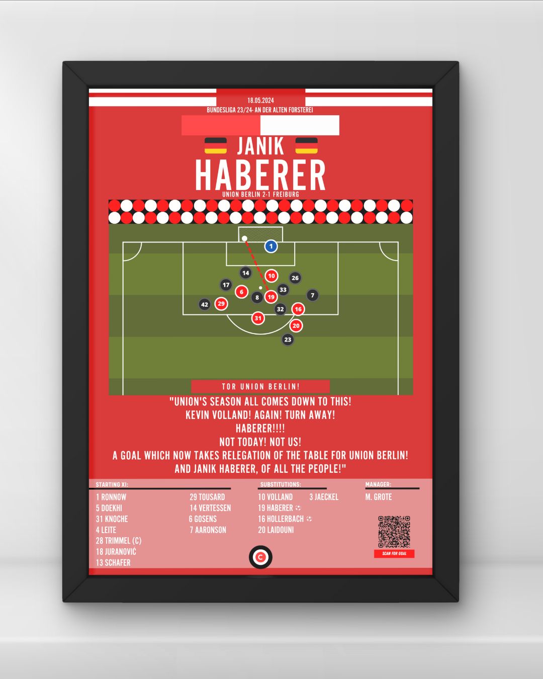 Haberer goal vs Freiburg- Bundesliga 23/24- Union Berlin - Premium from CatenaccioDesigns - Just €14.50! Shop now at CatenaccioDesigns