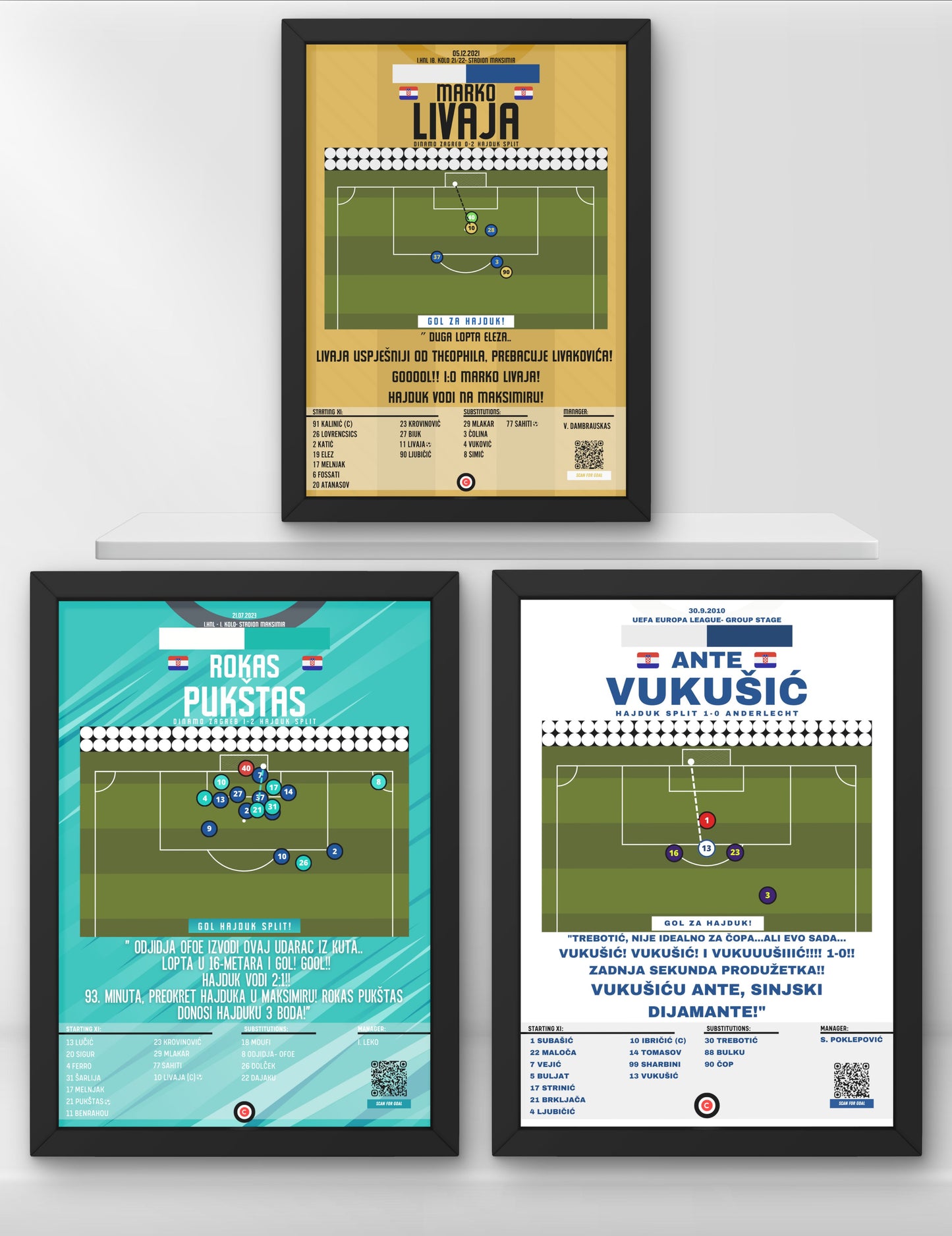 Hajduk Split Bundle (Livaja, Pukštas, Vukušić) - Premium from CatenaccioDesigns - Just €25! Shop now at CatenaccioDesigns