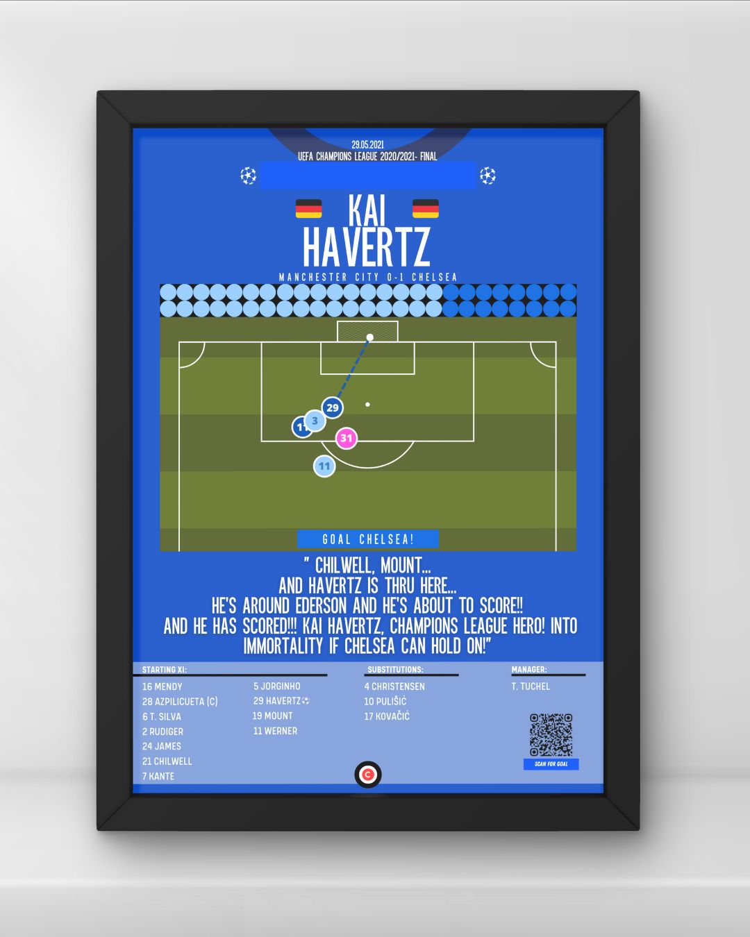 Havertz vs Manchester City- UEFA Champions League 2021 Final- Chelsea FC - Premium from CatenaccioDesigns - Just €14.50! Shop now at CatenaccioDesigns