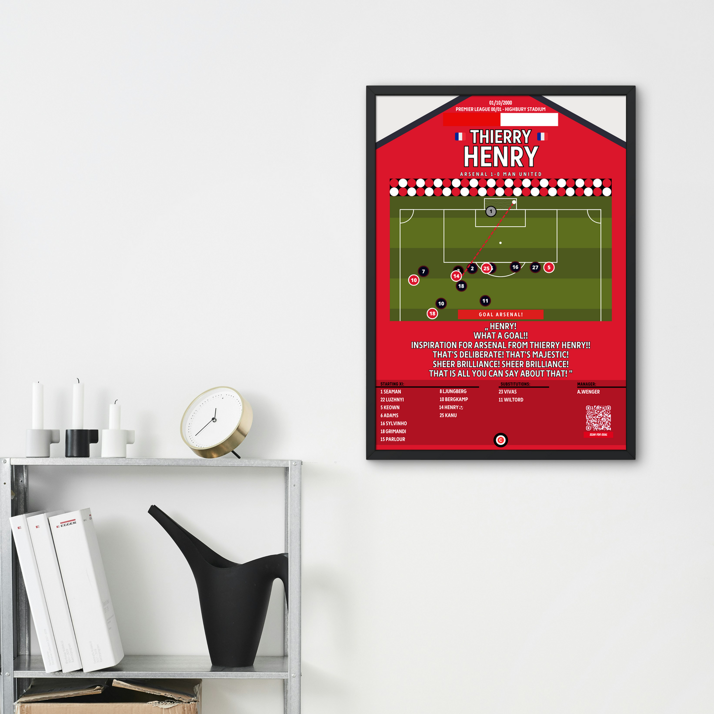 Thierry Henry iconic goal vs Manchester United - Premier League 00/01- Arsenal - Premium Sports collectibles from CatenaccioDesigns - Just €14.50! Shop now at CatenaccioDesigns