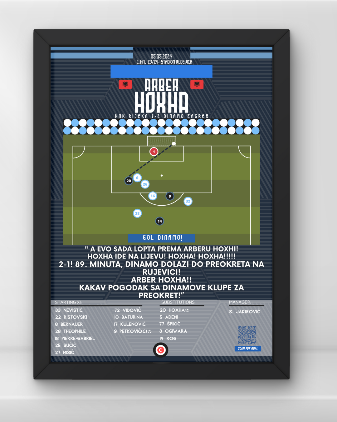 Arber Hoxha pobjednički gol protiv Rijeke- 1.HNL 23/24- GNK Dinamo Zagreb - Premium from CatenaccioDesigns - Just €14.50! Shop now at CatenaccioDesigns