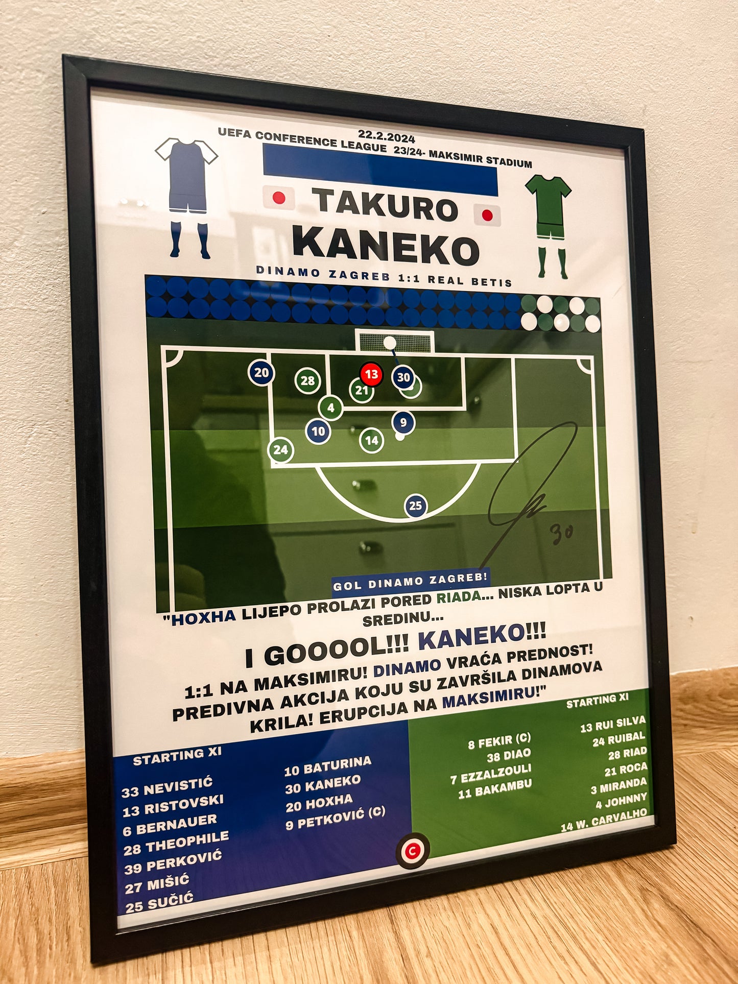 Takuro Kaneko goal vs Real Betis (SIGNED) Limited- GNK Dinamo Zagreb - Premium from CatenaccioDesigns - Just €65! Shop now at CatenaccioDesigns