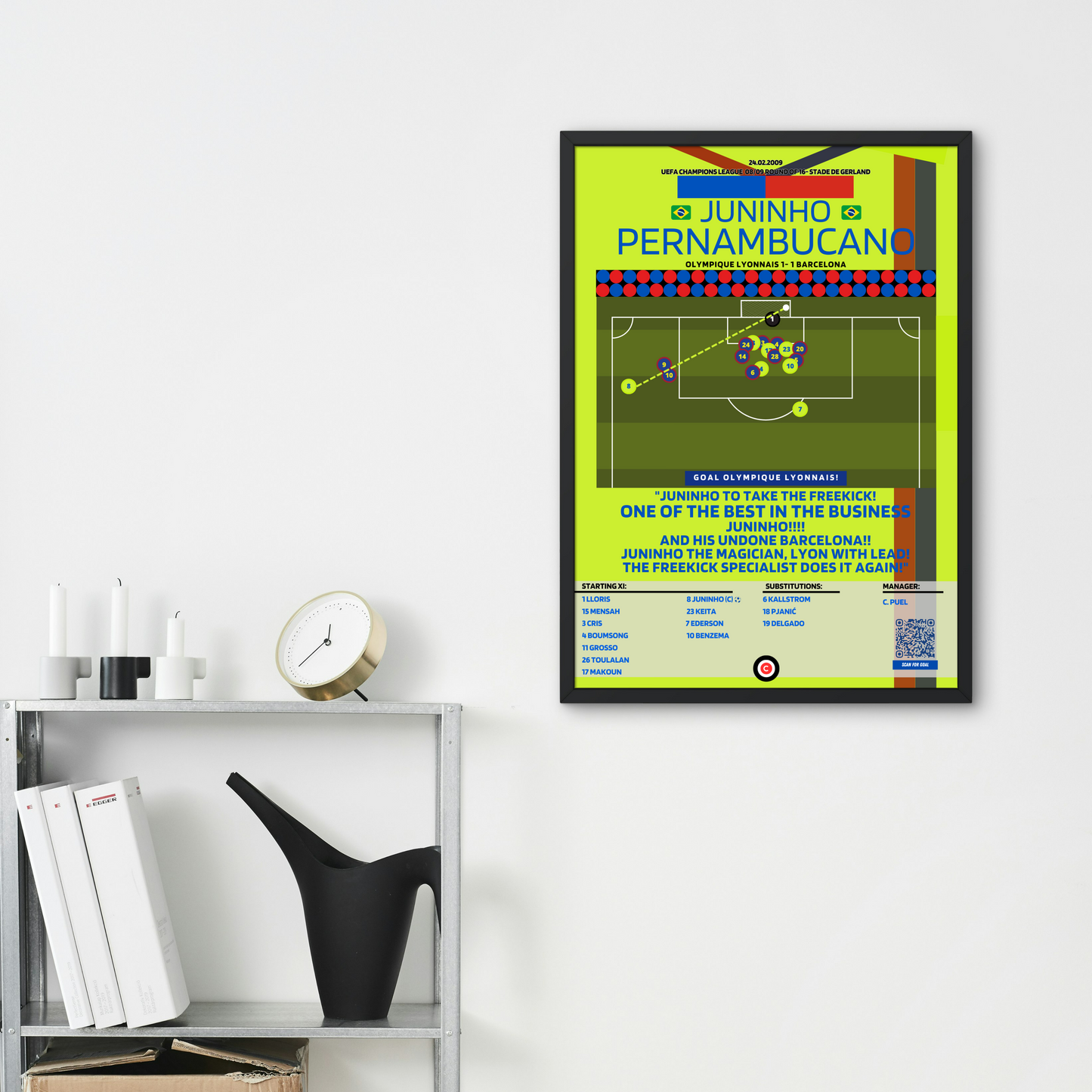 Juninho Freekick goal vs Barcelona- UEFA Champions League 08/09- Olympique Lyonnais - Premium from CatenaccioDesigns - Just €14.50! Shop now at CatenaccioDesigns