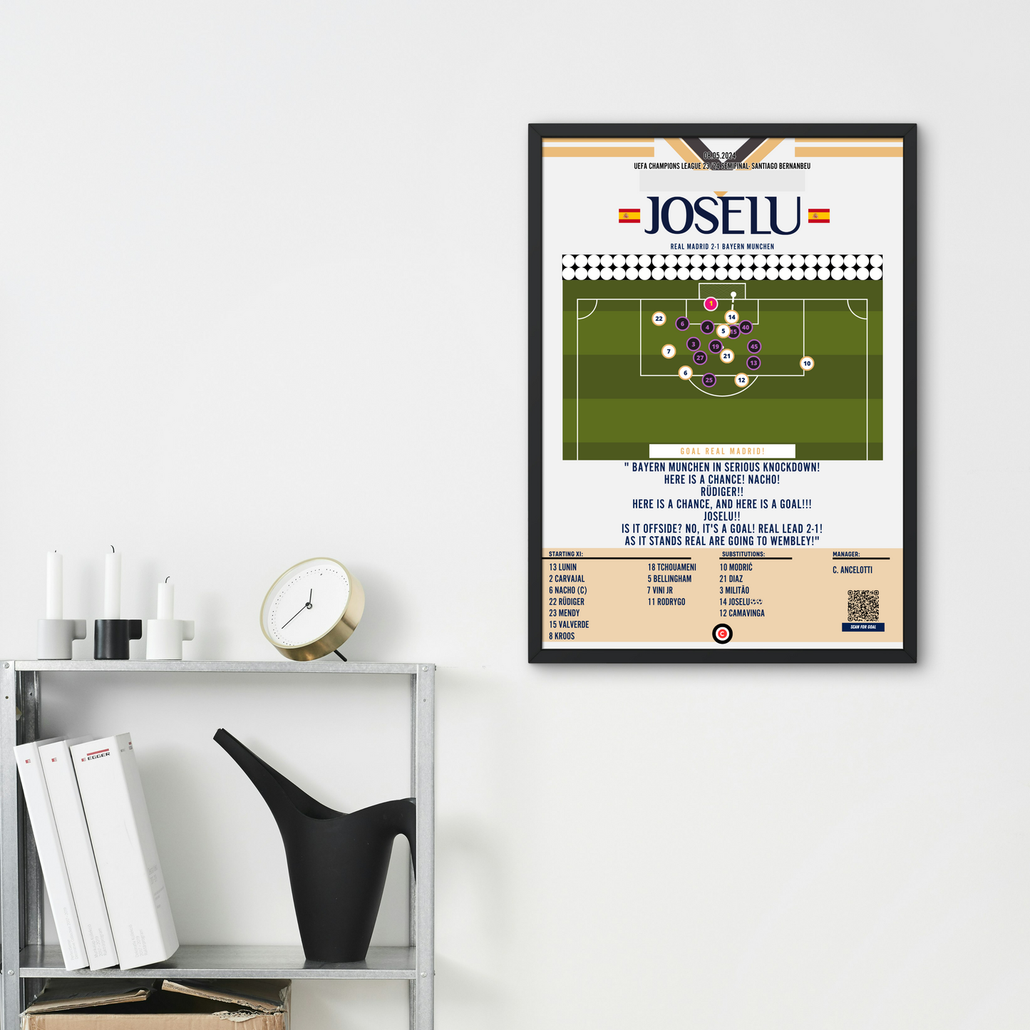 Joselu sends Real Madrid to Champions League Final (vs Bayern Munchen)- Real Madrid - Premium from CatenaccioDesigns - Just €14.50! Shop now at CatenaccioDesigns