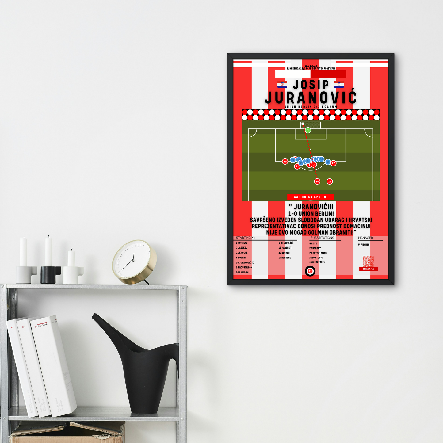Josip Juranović free kick goal vs Bochum- Bundesliga 22/23- Union Berlin - Premium from CatenaccioDesigns - Just €14.50! Shop now at CatenaccioDesigns