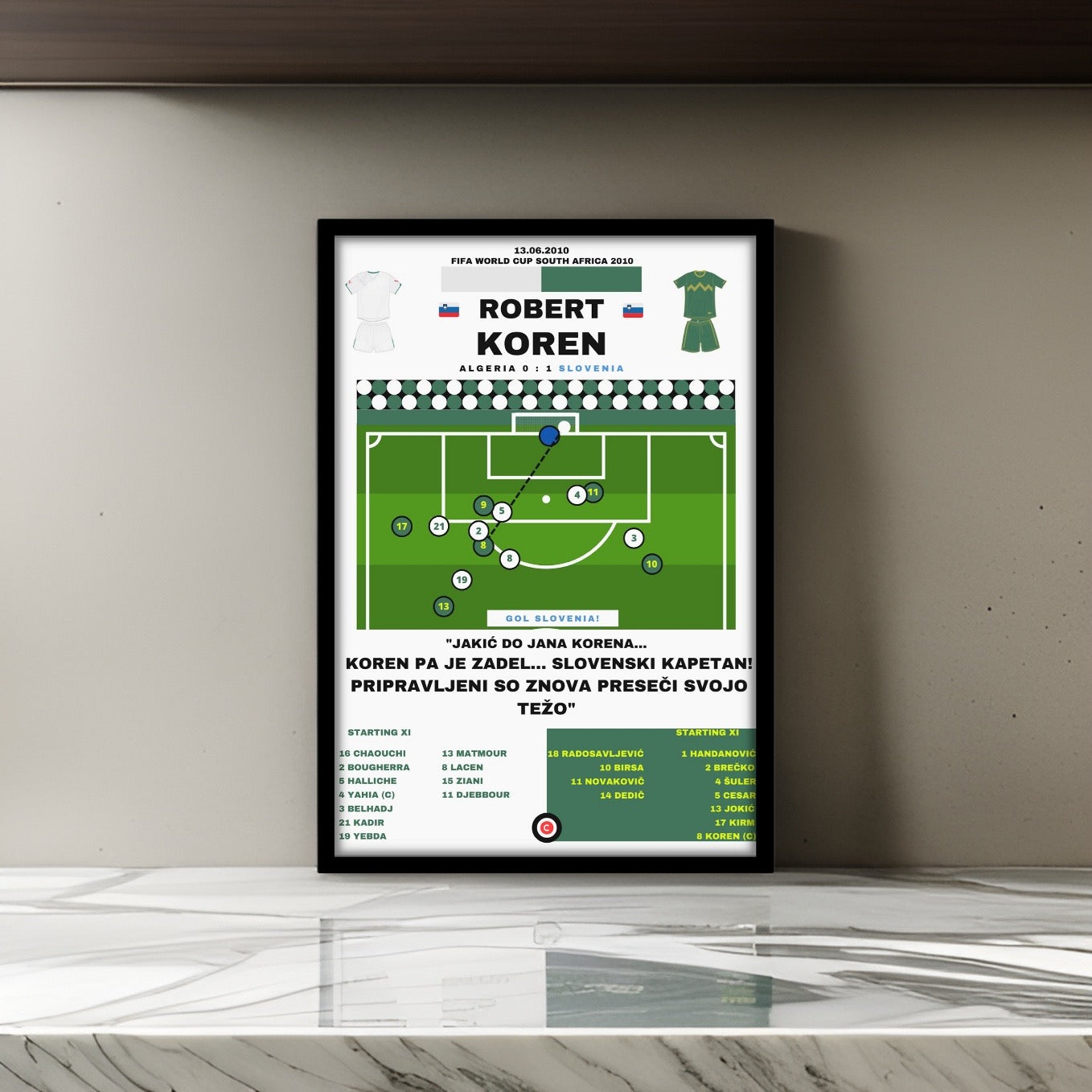 Robert Koren Goal vs Algeria - FIFA World Cup 2010 - Slovenia - Premium from CATENACCIO - Just €9.50! Shop now at CatenaccioDesigns