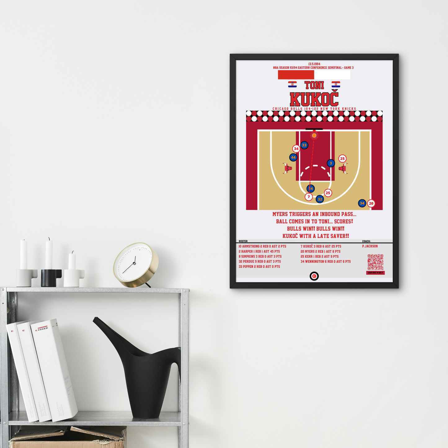 Toni Kukoč vs New York Knicks - NBA 93/94 - Chicago Bulls - Premium Sports collectibles from CATENACCIO - Just €9.50! Shop now at CatenaccioDesigns