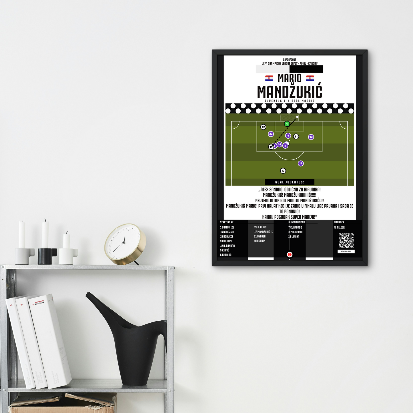 Mario Mandžukić vs Real Madrid- UEFA Champions League 16/17 Final- Juventus - Premium Sports collectibles from CatenaccioDesigns - Just €14.50! Shop now at CatenaccioDesigns