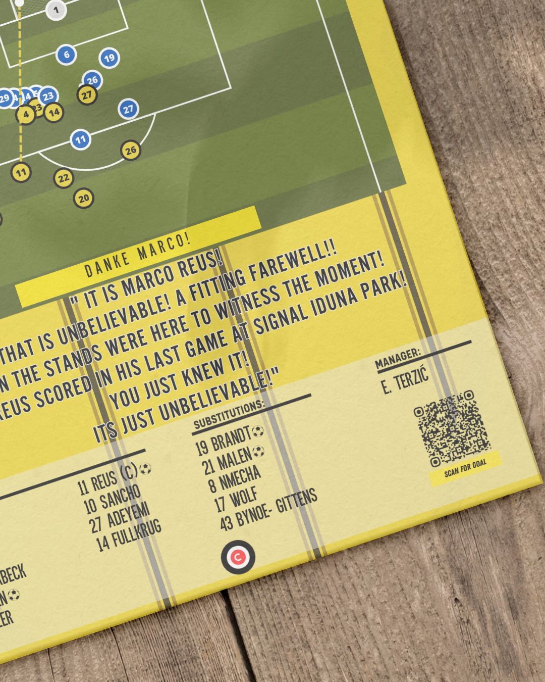 Marco Reus Last goal at Signal Iduna Park for Dortmund- Bundesliga 23/24- Borussia Dortmund - Premium from CatenaccioDesigns - Just €14.50! Shop now at CatenaccioDesigns
