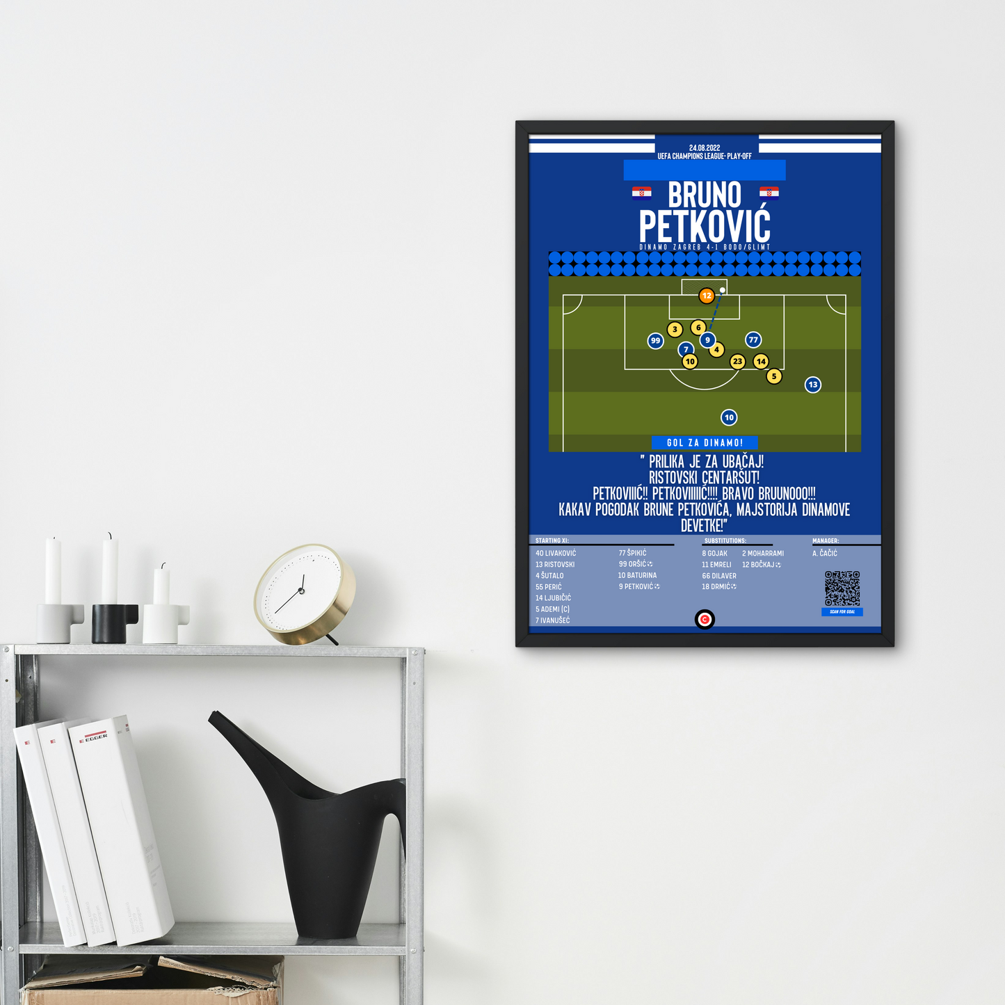 Bruno Petković vs Bodo/Glimt- Champions League Play-Off- GNK Dinamo Zagreb - Premium from CatenaccioDesigns - Just €14.50! Shop now at CatenaccioDesigns