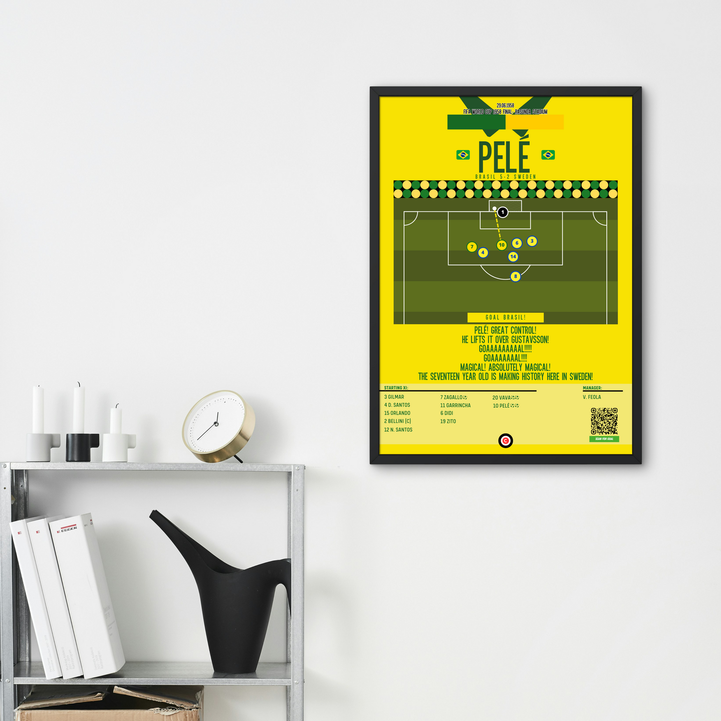 Pele iconic goal vs Sweden- FIFA World Cup 1958 Final- Brasil - Premium from CatenaccioDesigns - Just €14.50! Shop now at CatenaccioDesigns