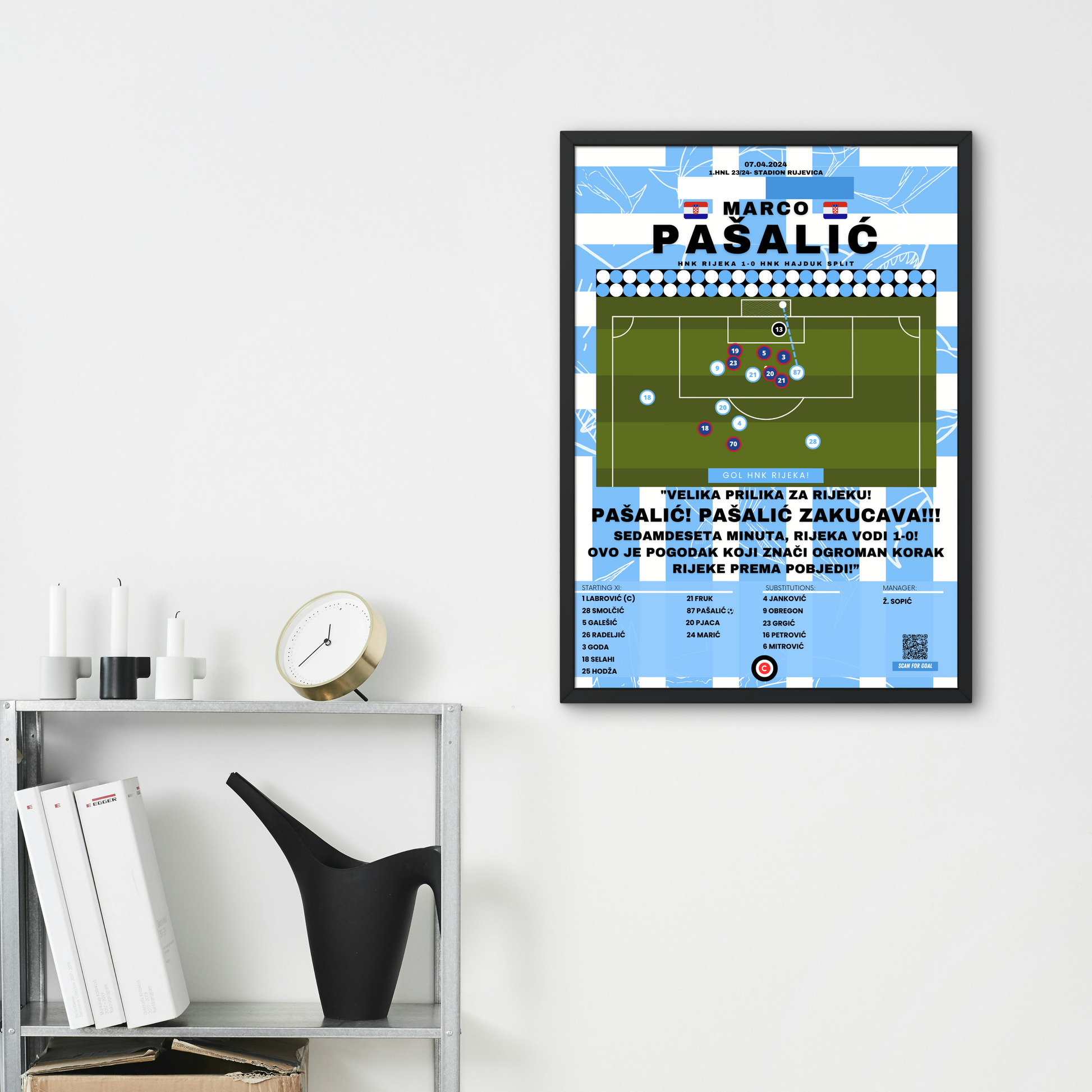 Marco Pašalić vs Hajduk Split- 1.HNL 23/24- HNK Rijeka - Premium  from CatenaccioDesigns - Just €14.50! Shop now at CatenaccioDesigns