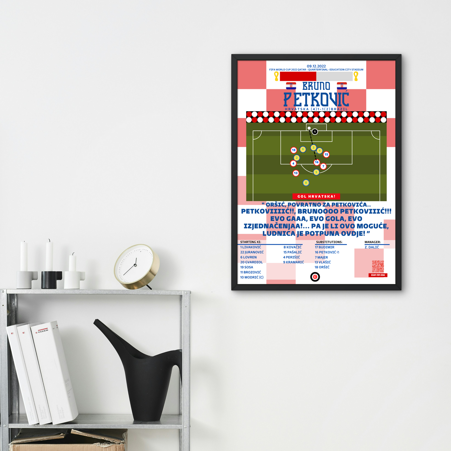 Bruno Petković Goal vs Brasil - FIFA World Cup 2022 Qatar (Quarter-Finals) - Croatia - Premium from CatenaccioDesigns - Just €14.50! Shop now at CatenaccioDesigns