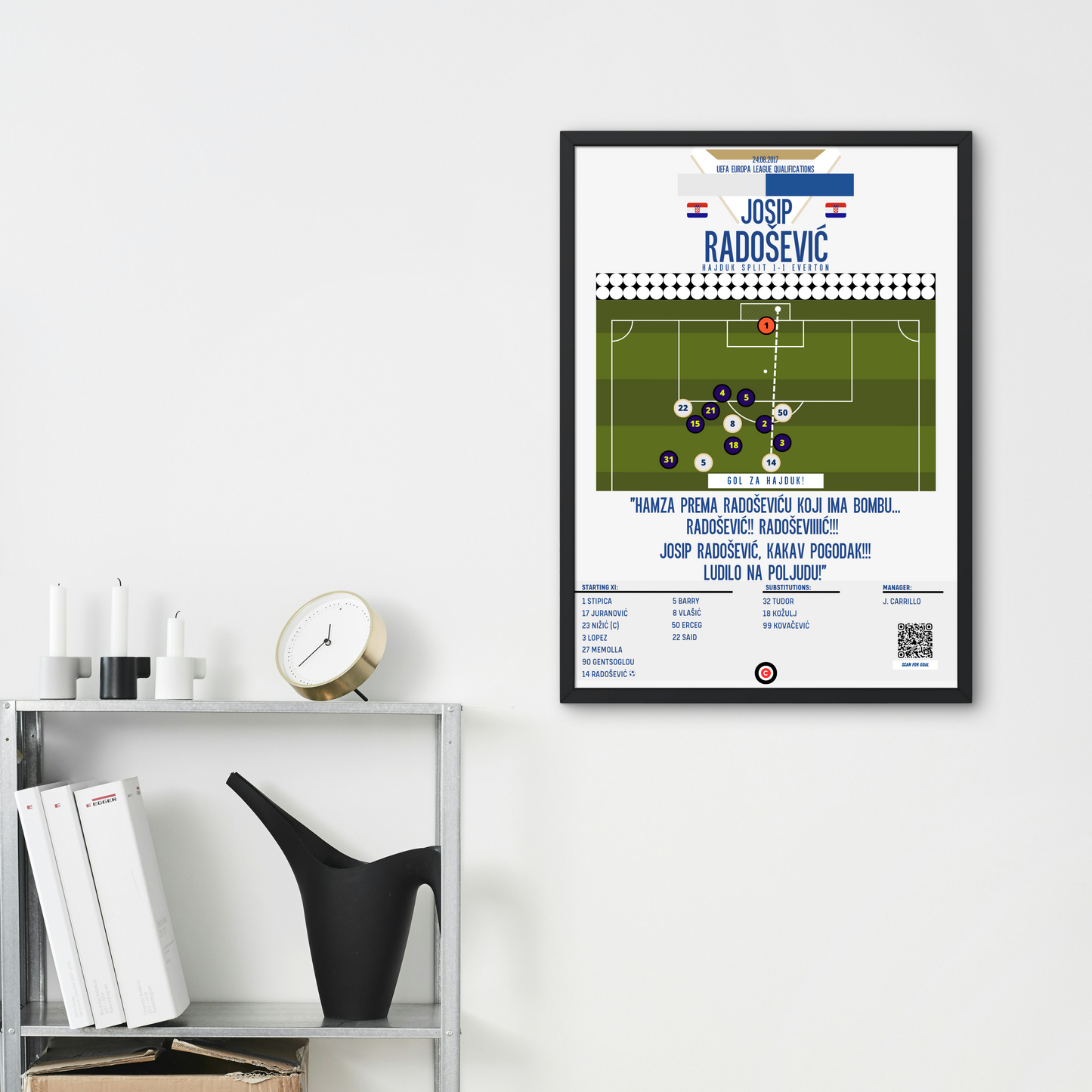 Josip Radošević Goal vs Everton - UEFA Europa League Qualifications - Hajduk Split - Premium from CATENACCIO - Just €14.50! Shop now at CatenaccioDesigns