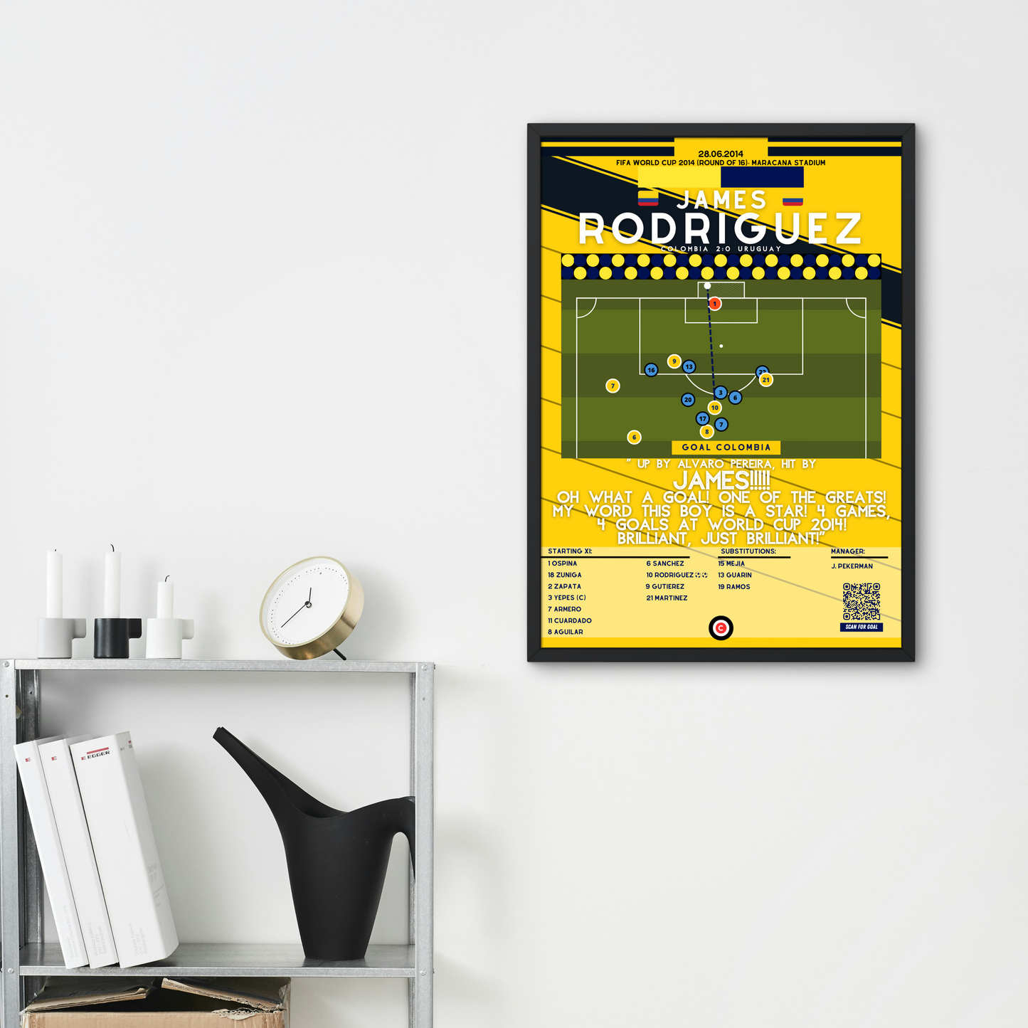 James Rodriguez famous volley goal vs Uruguay at the World Cup 2014- Colombia - Premium from CatenaccioDesigns - Just €14.50! Shop now at CatenaccioDesigns