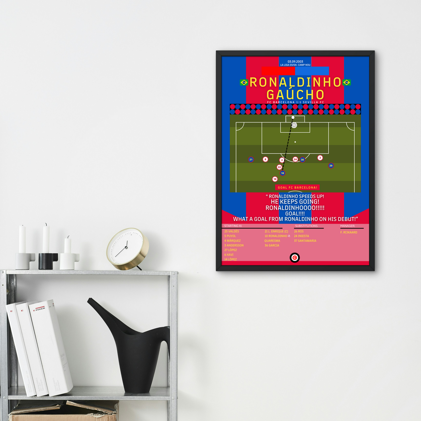 Ronaldinho debut goal for FC Barcelona vs Sevilla- La Liga 03/04- FC Barcelona - Premium from CatenaccioDesigns - Just €14.50! Shop now at CatenaccioDesigns