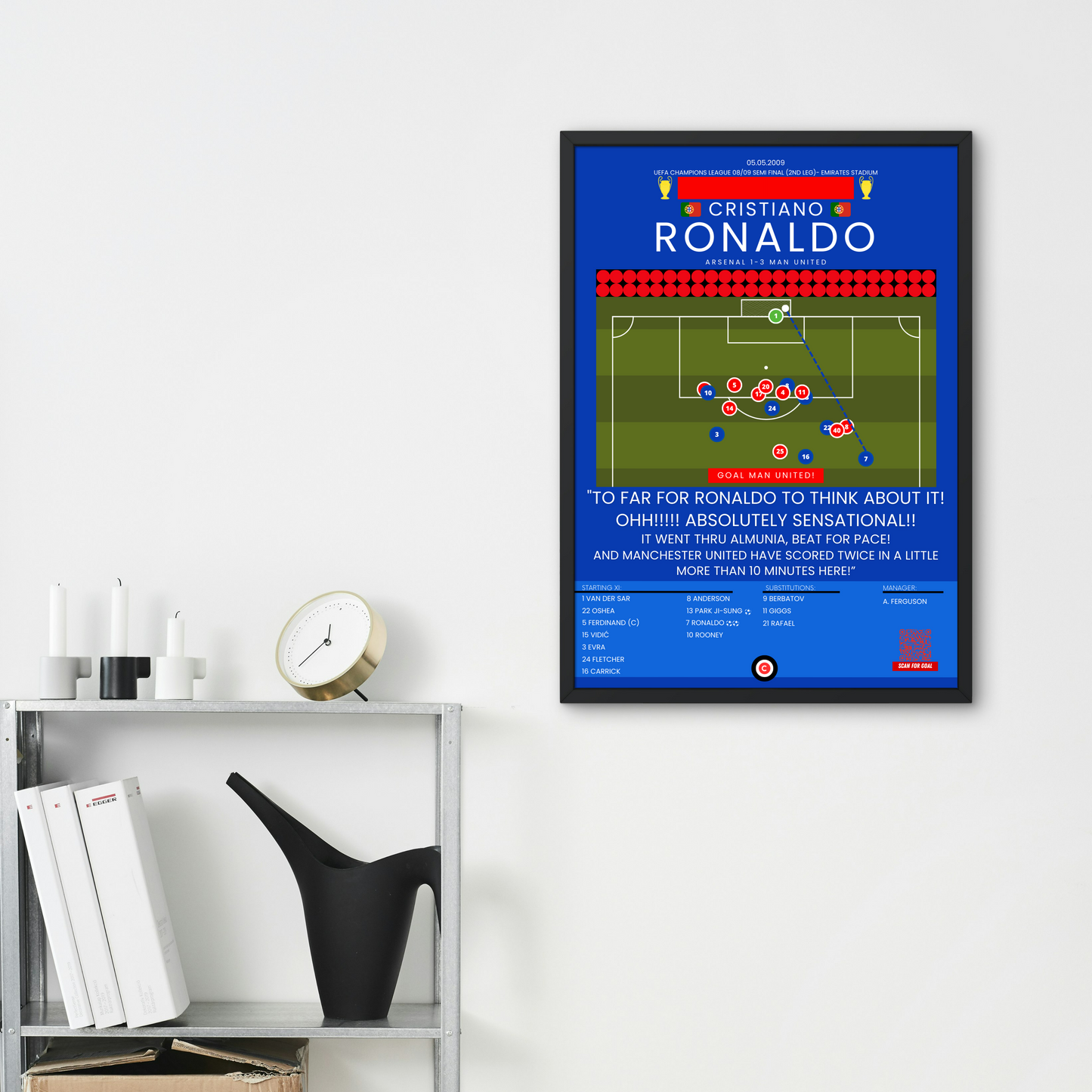 Cristiano Ronaldo amazing freekick goal vs Arsenal- UEFA Champions League 08/09- Manchester United - Premium from CatenaccioDesigns - Just €14.50! Shop now at CatenaccioDesigns