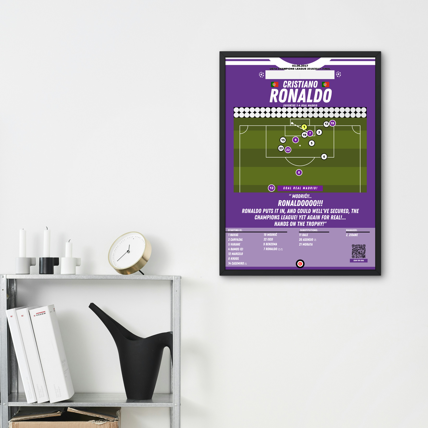 Cristiano Ronaldo vs Juventus- UEFA Champions League 2017 Final- Real Madrid - Premium from CatenaccioDesigns - Just €14.50! Shop now at CatenaccioDesigns