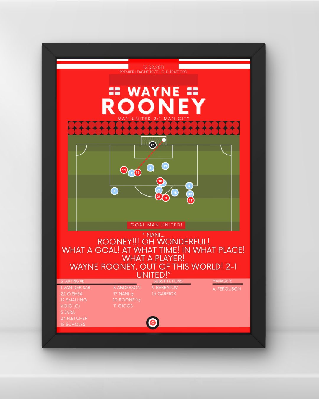 Wayne Rooney bicycle kick goal vs Manchester City- Premier League- Manchester United - Premium from CatenaccioDesigns - Just €14.50! Shop now at CatenaccioDesigns