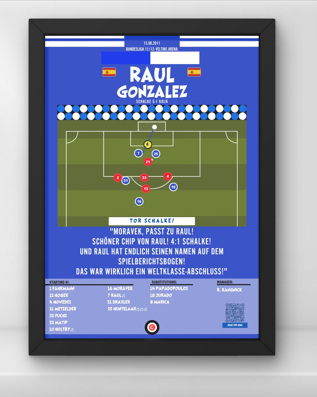 Raul amazing chip goal vs Koln- Bundesliga 11/12- Schalke 04 - Premium from CatenaccioDesigns - Just €14.50! Shop now at CatenaccioDesigns