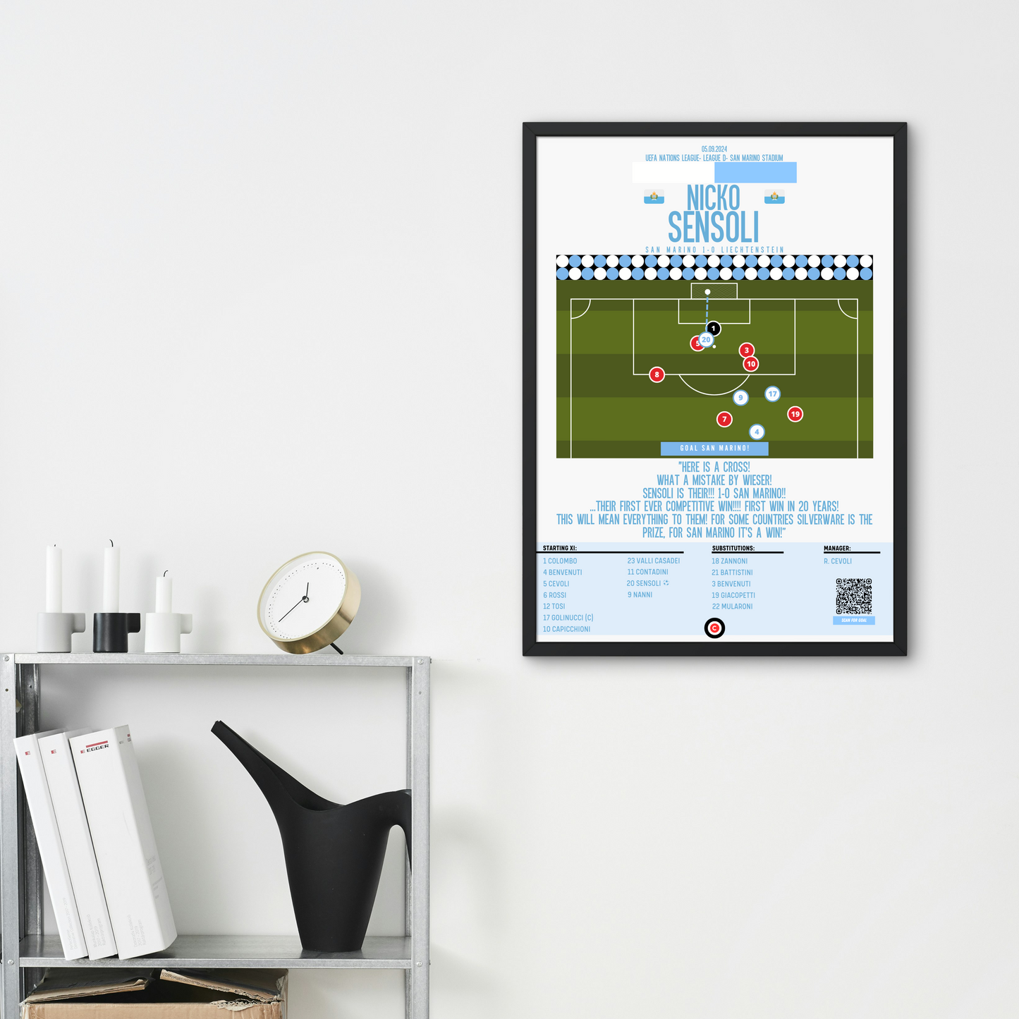 Sensoli goal for San Marino's first ever competitive win- UEFA Nations League - Premium from CatenaccioDesigns - Just €14.50! Shop now at CatenaccioDesigns