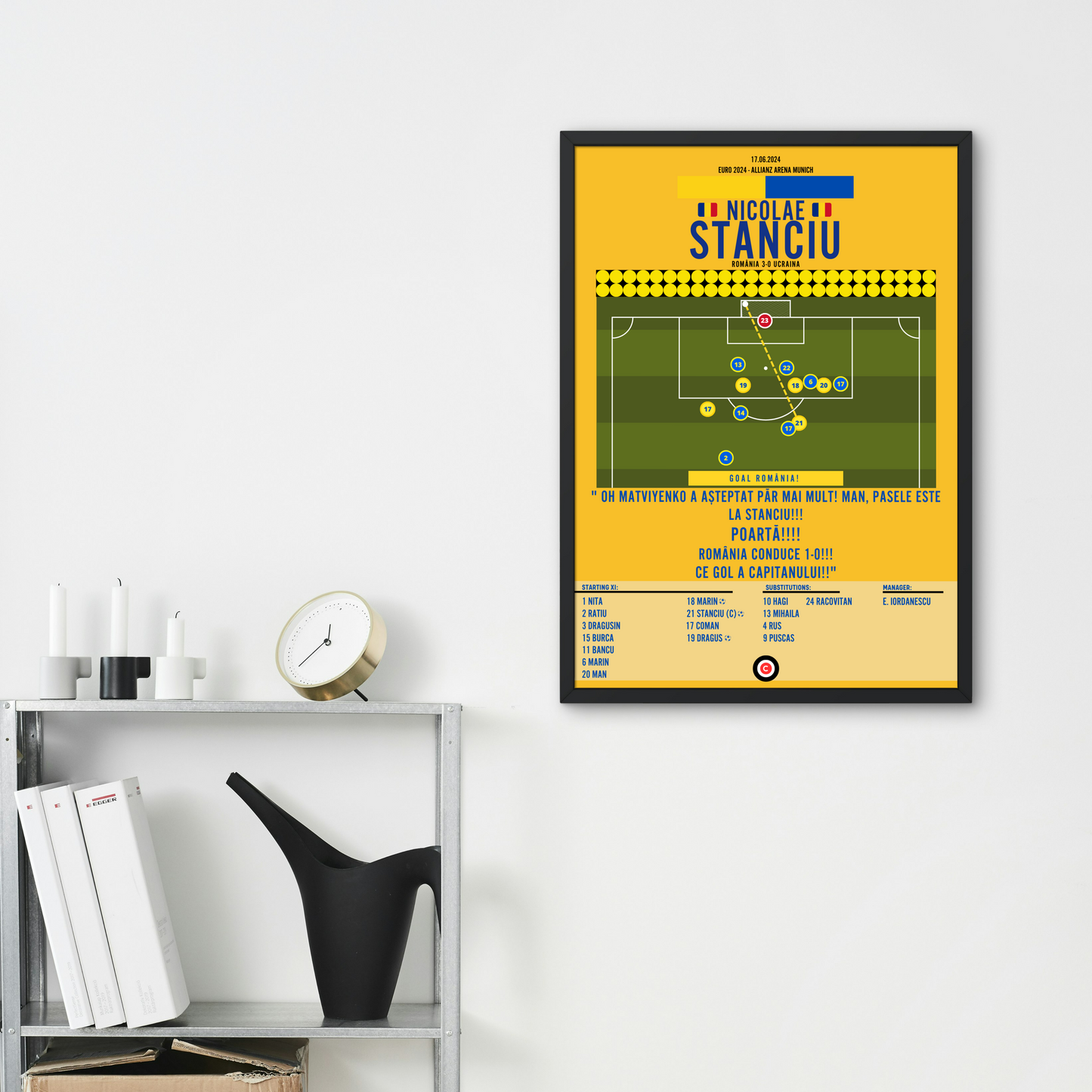 Stanciu goal vs Ukraine- Euro 2024 Group Stage- Romania - Premium from CatenaccioDesigns - Just €14.50! Shop now at CatenaccioDesigns