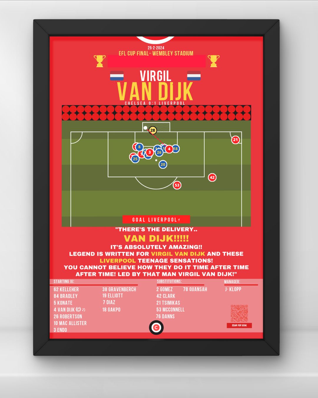 Van Dijk winner vs Chelsea- EFL Cup Final 23/24- Liverpool - Premium from CatenaccioDesigns - Just €14.50! Shop now at CatenaccioDesigns