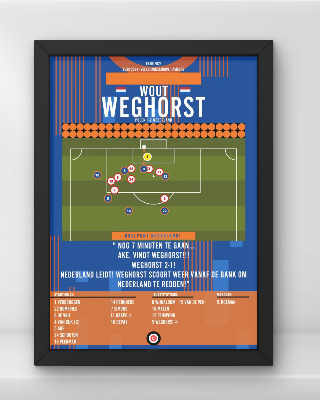 Weghorst winner goal vs Poland- Euro 2024 Group Stage- The Netherlands - Premium from CatenaccioDesigns - Just €14.50! Shop now at CatenaccioDesigns