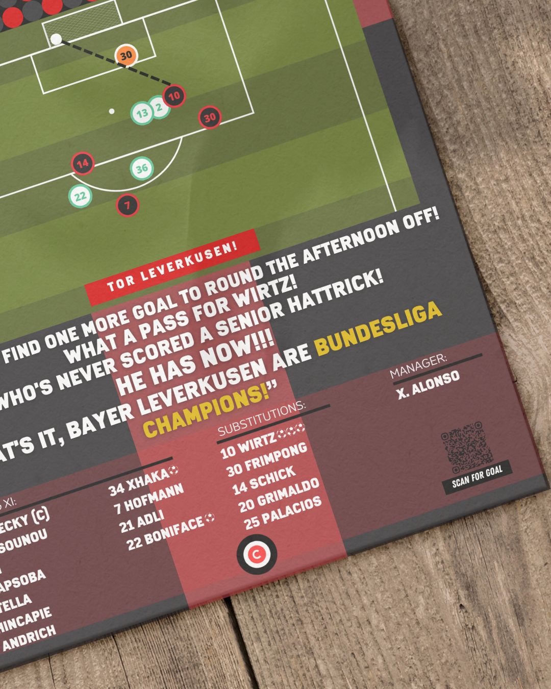 Florian Wirtz first hattrick vs Werder Bremen- Bundesliga 23/24- Bayer Leverkusen - Premium from CatenaccioDesigns - Just €14.50! Shop now at CatenaccioDesigns