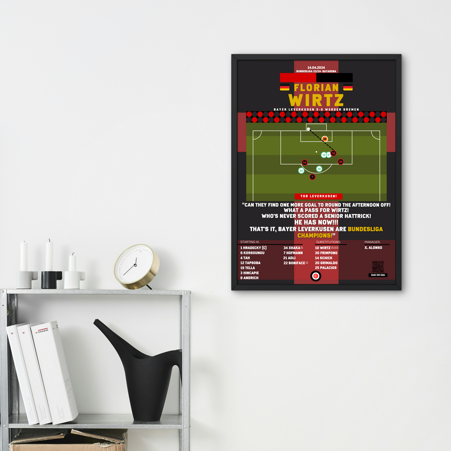 Florian Wirtz first hattrick vs Werder Bremen- Bundesliga 23/24- Bayer Leverkusen - Premium from CatenaccioDesigns - Just €14.50! Shop now at CatenaccioDesigns