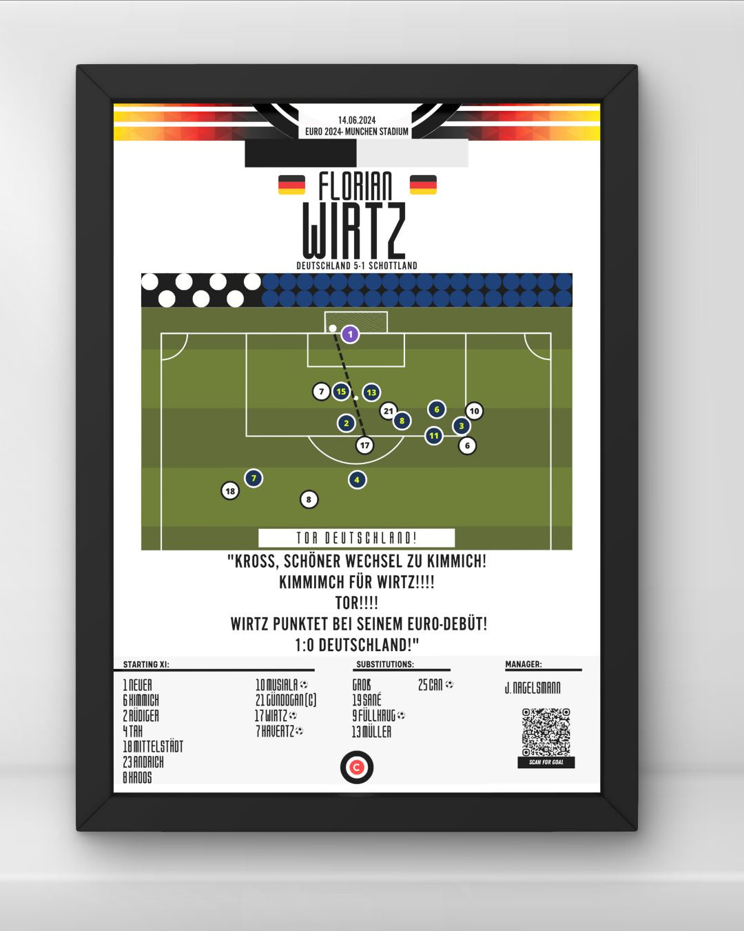 Wirtz goal vs Scotland- Euro 2024- Group stage - Premium from CatenaccioDesigns - Just €14.50! Shop now at CatenaccioDesigns