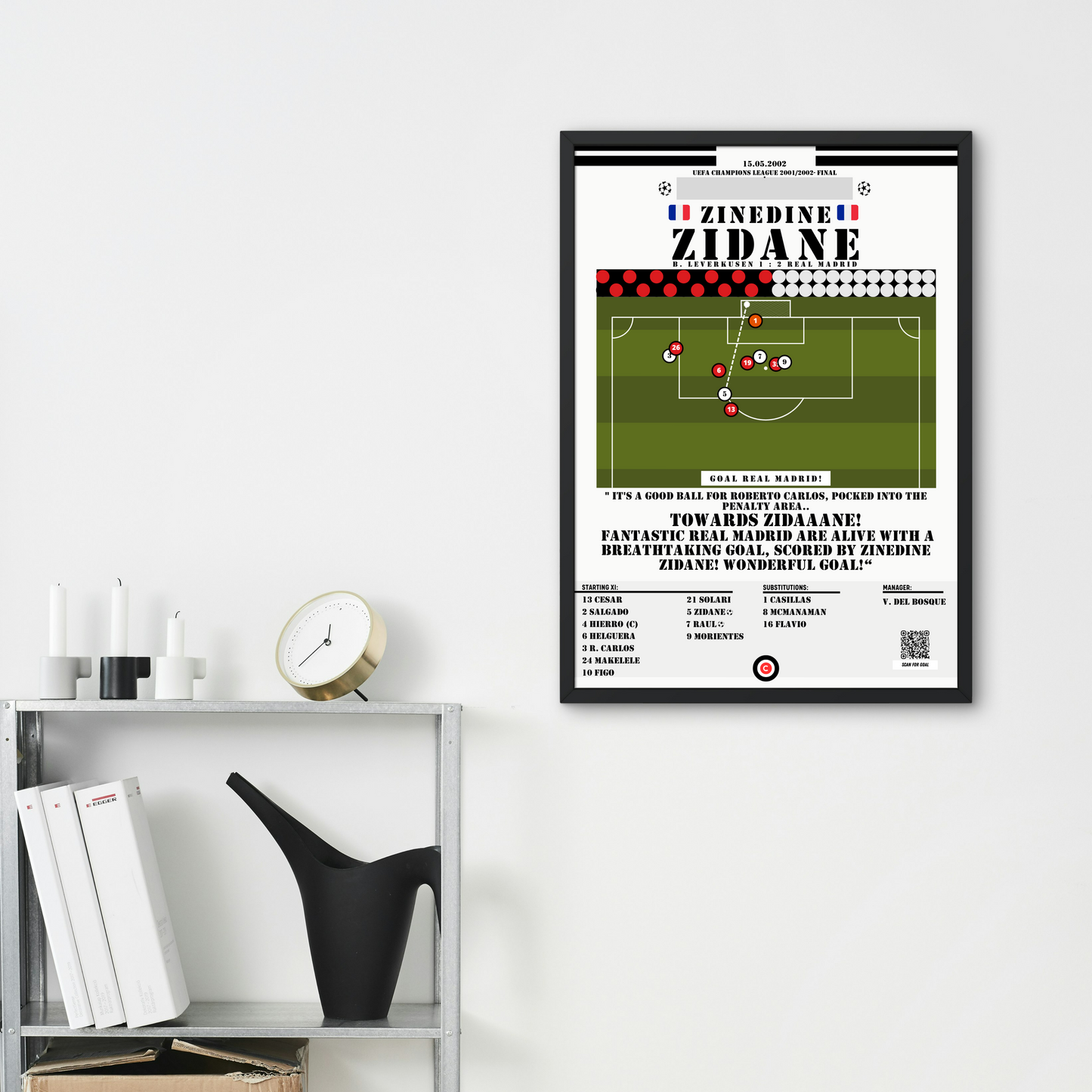 Zidane stunning goal vs Bayer Leverkusen- UEFA Champions League 2002 Final- Real Madrid - Premium from CatenaccioDesigns - Just €14.50! Shop now at CatenaccioDesigns
