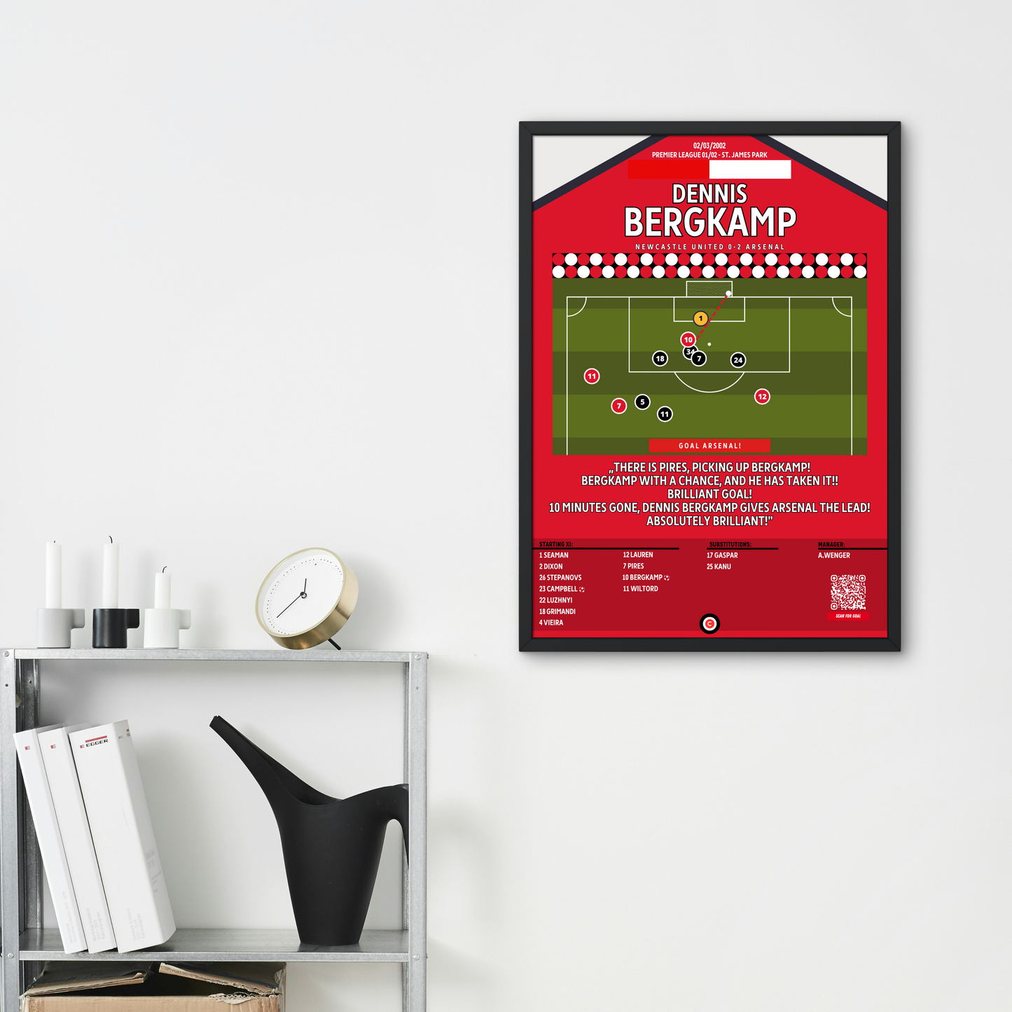 Dennis Bergkamp amazing goal vs Newcastle - Premier League 01/02 - Arsenal - Premium Sports collectibles from CatenaccioDesigns - Just €14.50! Shop now at CatenaccioDesigns