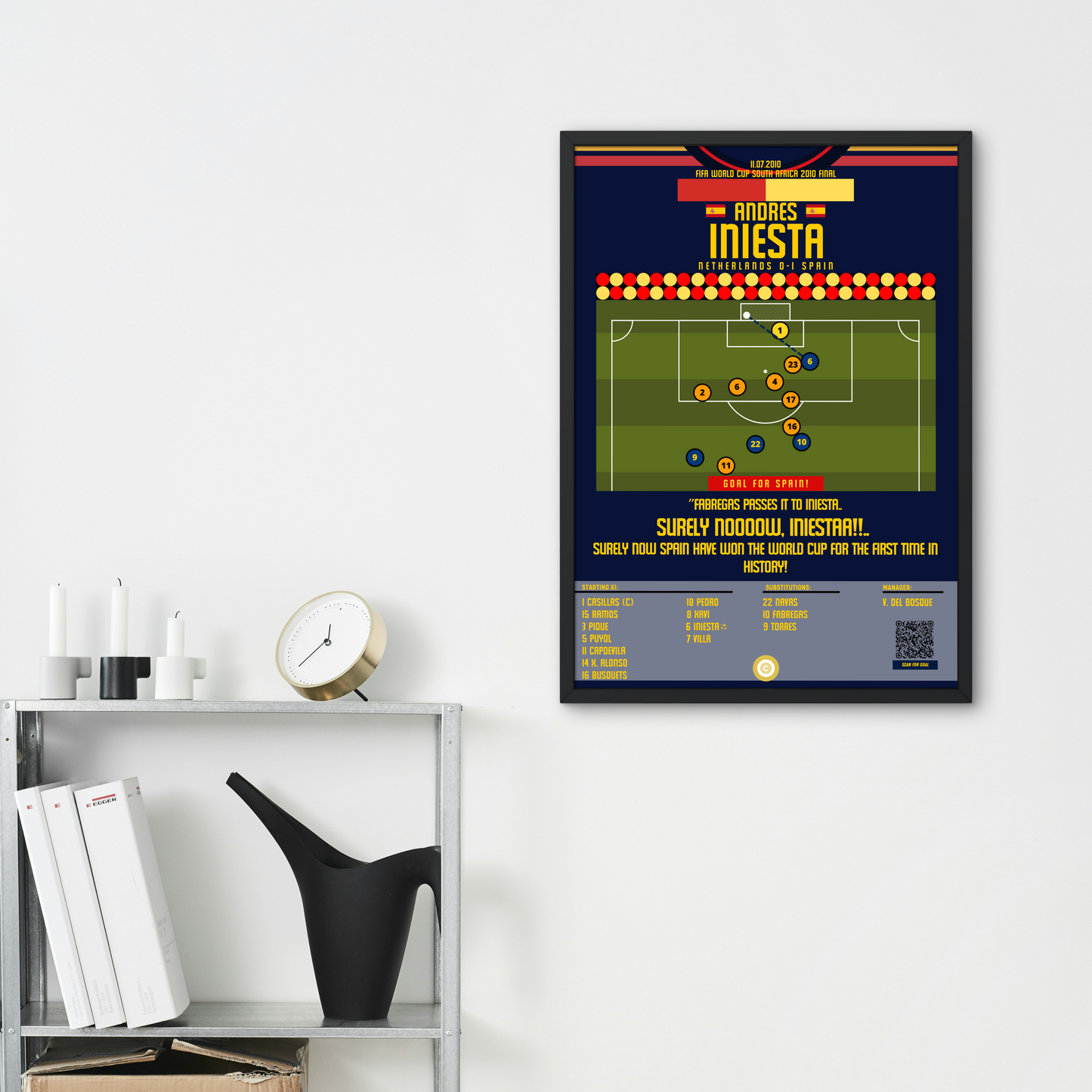 Andres Iniesta Goal vs Netherlands - FIFA World Cup 2010 - Spain - Premium from CATENACCIO - Just €14.50! Shop now at CatenaccioDesigns