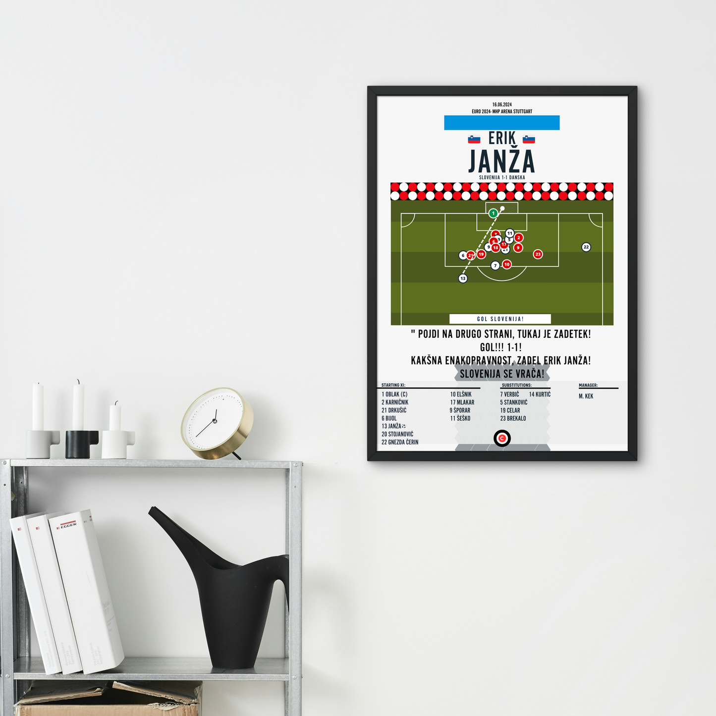 Erik Janža vs Denmark- Euro 2024 Group stage- Slovenia - Premium from CatenaccioDesigns - Just €14.50! Shop now at CatenaccioDesigns