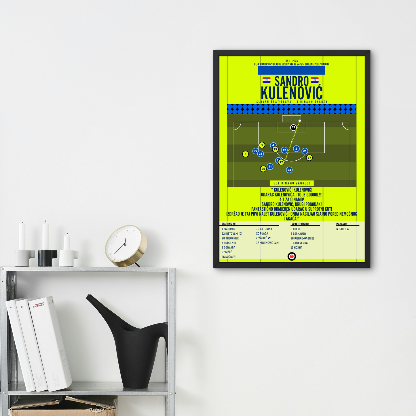 Sandro Kulenović vs Slovan Bratislava- UEFA Champions League 24/25- GNK Dinamo Zagreb - Premium from CatenaccioDesigns - Just €14.50! Shop now at CatenaccioDesigns