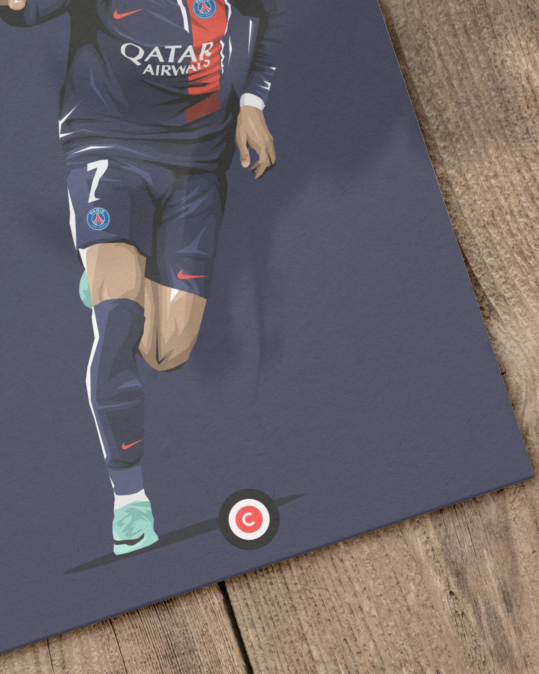 Kylian Mbappe Player Print- Celebration vs Milan- PSG - Premium from CatenaccioDesigns - Just €14.50! Shop now at CatenaccioDesigns