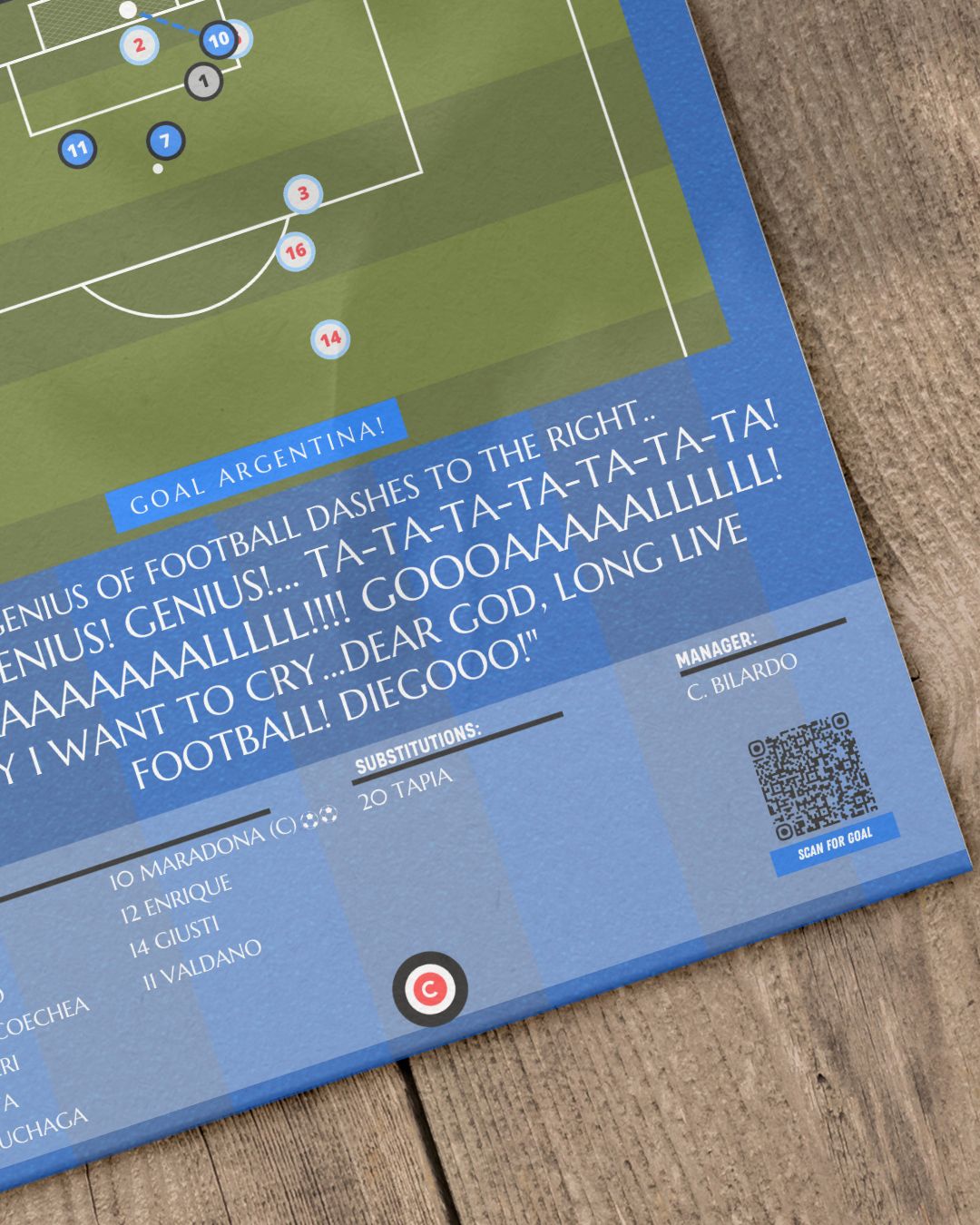 Diego Maradona solo goal vs England- FIFA World Cup 1986 Quarterfinals- Argentina - Premium from CatenaccioDesigns - Just €14.50! Shop now at CatenaccioDesigns