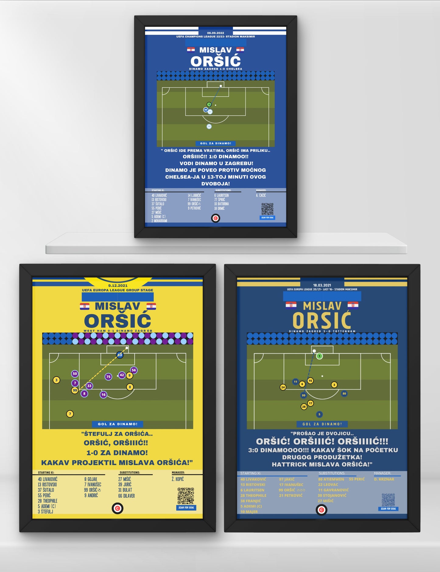 Oršić Hat-Trick Paket | Legendarni Golovi u Okviru - Premium Sports collectibles from CatenaccioDesigns - Just €25! Shop now at CatenaccioDesigns