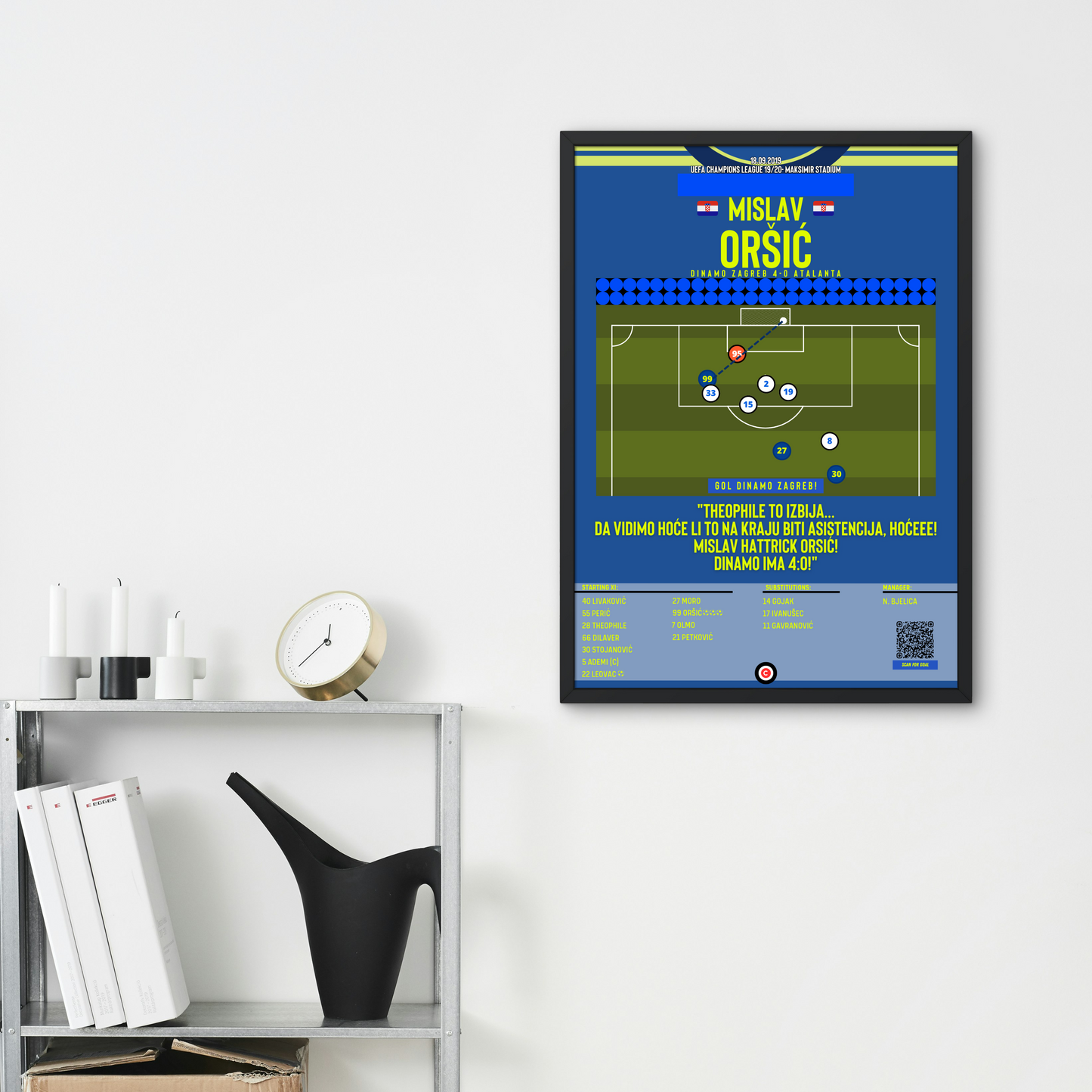 Mislav Oršić Goal vs Atalanta - UEFA Champions League 2019/2020 Group stage - Dinamo Zagreb - Premium from CATENACCIO - Just €14.50! Shop now at CatenaccioDesigns