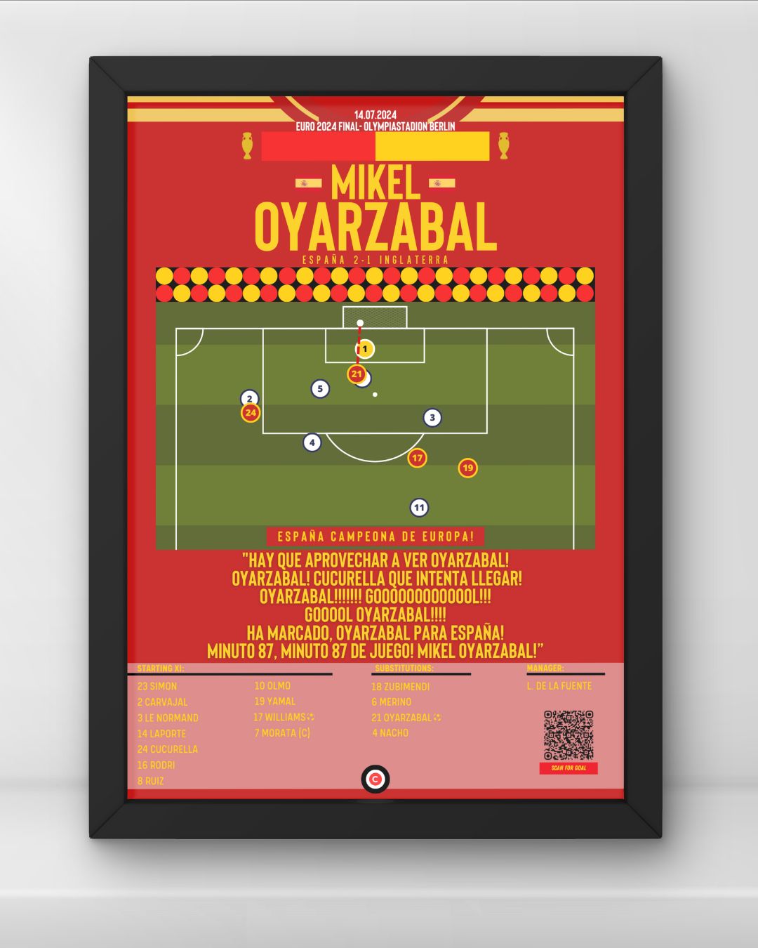 Oyarzabal winner goal vs England- Euro 2024 Final- Spain - Premium from CatenaccioDesigns - Just €14.50! Shop now at CatenaccioDesigns
