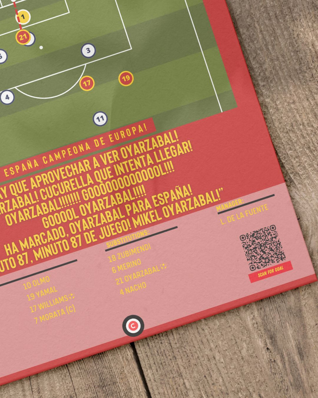 Oyarzabal winner goal vs England- Euro 2024 Final- Spain - Premium from CatenaccioDesigns - Just €14.50! Shop now at CatenaccioDesigns