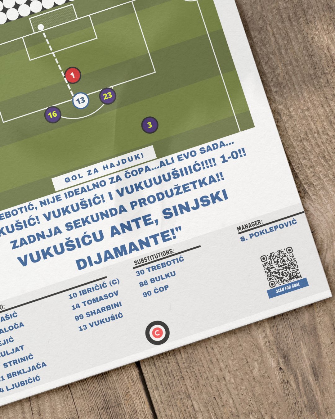Ante Vukušić Goal vs Anderlecht - UEFA Europa League Group stage - Hajduk Split - Premium from CATENACCIO - Just €14.50! Shop now at CatenaccioDesigns