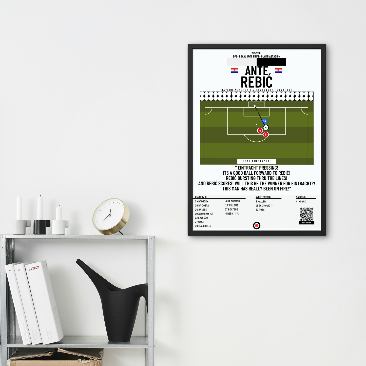 Ante Rebić second goal vs Bayern Munchen- German Cup 17/18- Eintracht Frankfurt - Premium Sports collectibles from CatenaccioDesigns - Just €14.50! Shop now at CatenaccioDesigns